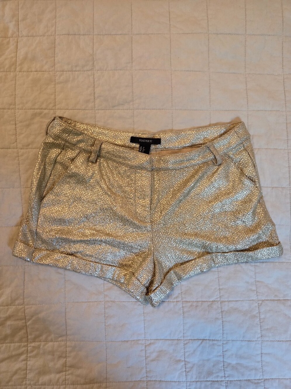 Forever 21 Metallic Gold High Waist Women’s Shorts Y2k Size Small